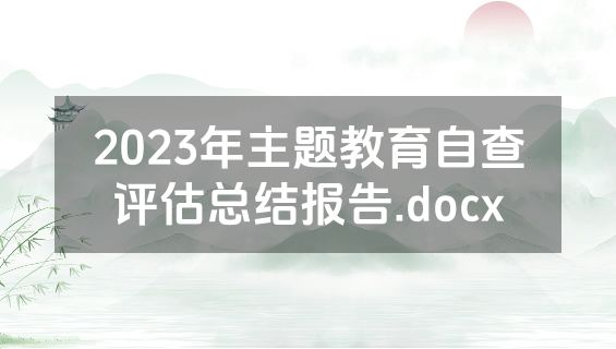 2023年主题教育自查评估总结报告.docx
