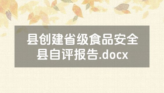 县创建省级食品安全县自评报告.docx