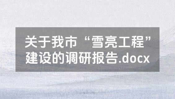 关于我市“雪亮工程”建设的调研报告.docx