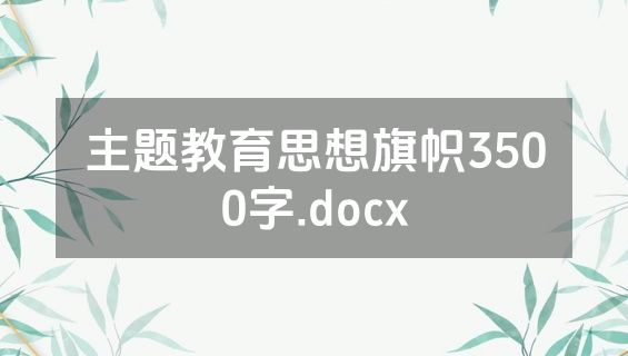 主题教育思想旗帜3500字.docx