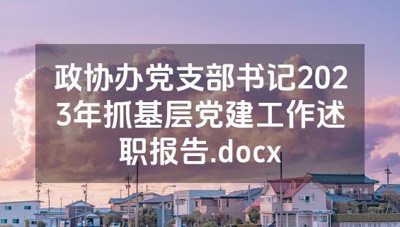 政协办党支部书记2023年抓基层党建工作述职报告.docx