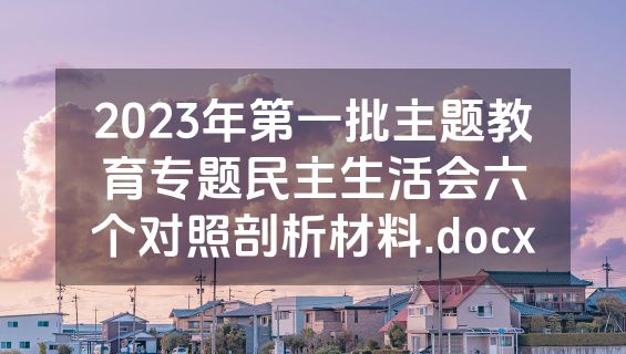 2023年第一批主题教育专题民主生活会六个对照剖析材料.docx