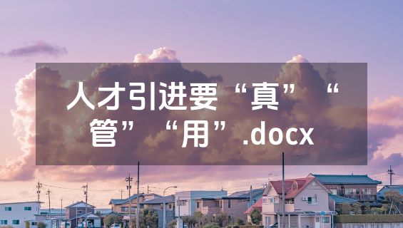 人才引进要“真”“管”“用”.docx