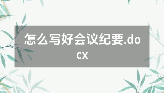 怎么写好会议纪要.docx