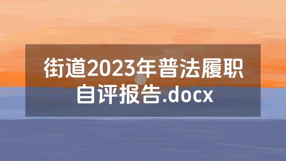街道2023年普法履职自评报告.docx