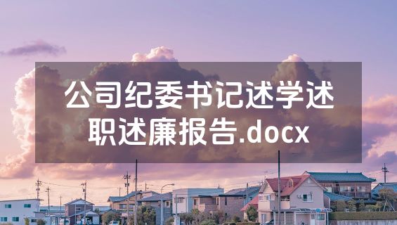 公司纪委书记述学述职述廉报告.docx