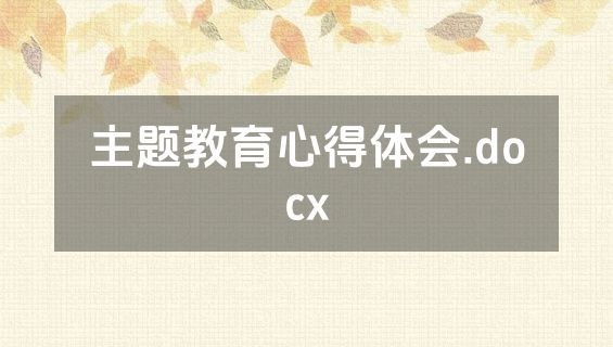 主题教育心得体会.docx