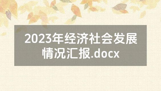 2023年经济社会发展情况汇报.docx