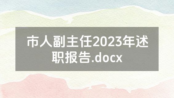 市人副主任2023年述职报告.docx