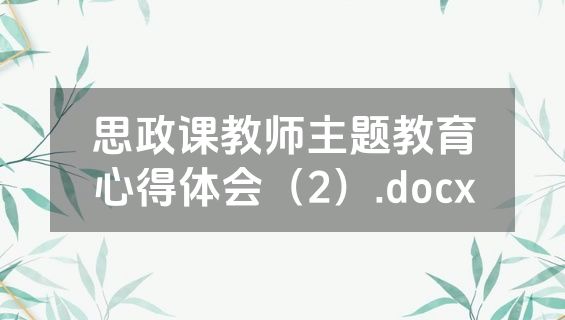 思政课教师主题教育心得体会（2）.docx