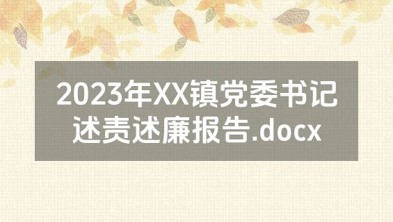 2023年XX镇党委书记述责述廉报告.docx
