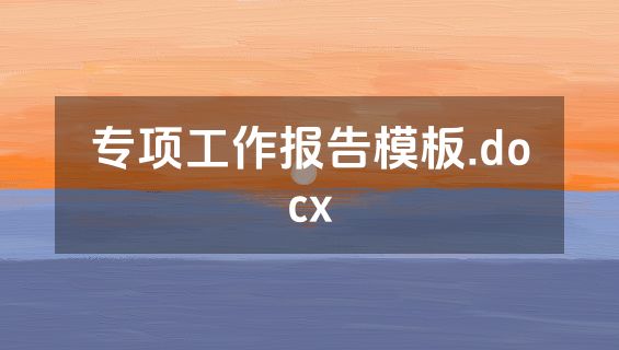 专项工作报告模板.docx
