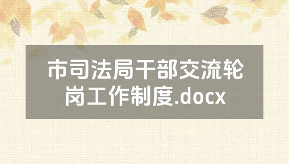 市司法局干部交流轮岗工作制度.docx
