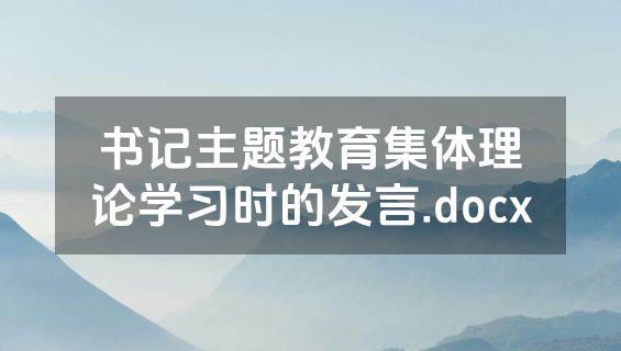 书记主题教育集体理论学习时的发言.docx