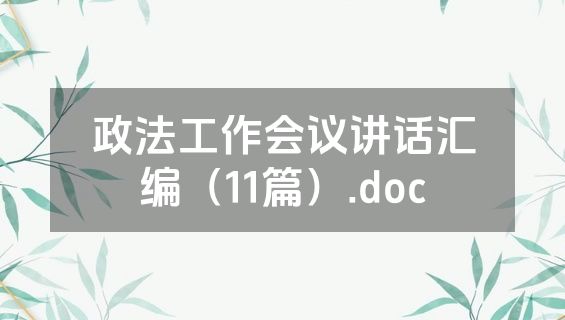政法工作会议讲话汇编（11篇）.doc