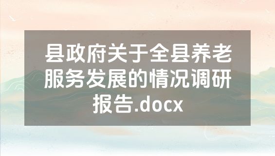 县政府关于全县养老服务发展的情况调研报告.docx