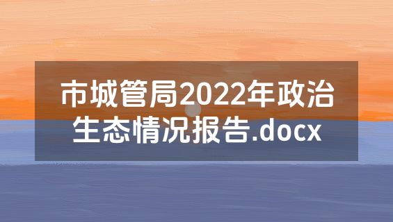 市城管局2022年政治生态情况报告.docx
