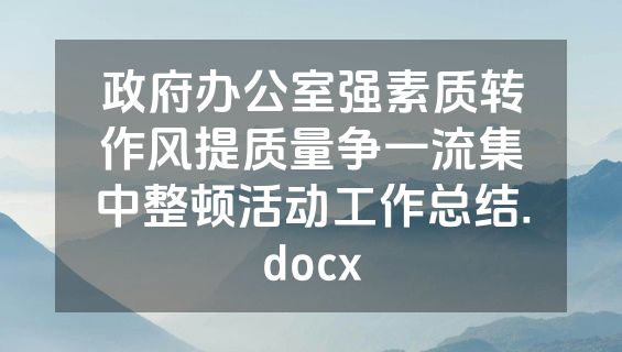 政府办公室强素质转作风提质量争一流集中整顿活动工作总结.docx