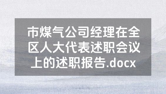 市煤气公司经理在全区人大代表述职会议上的述职报告.docx