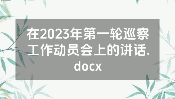 在2023年第一轮巡察工作动员会上的讲话.docx
