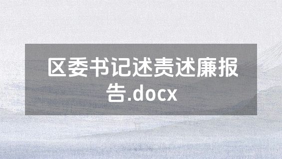 区委书记述责述廉报告.docx