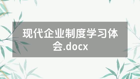 现代企业制度学习体会.docx