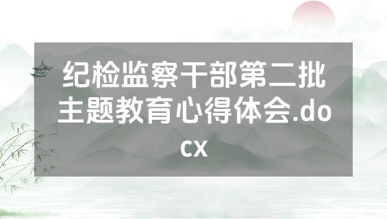 纪检监察干部第二批主题教育心得体会.docx