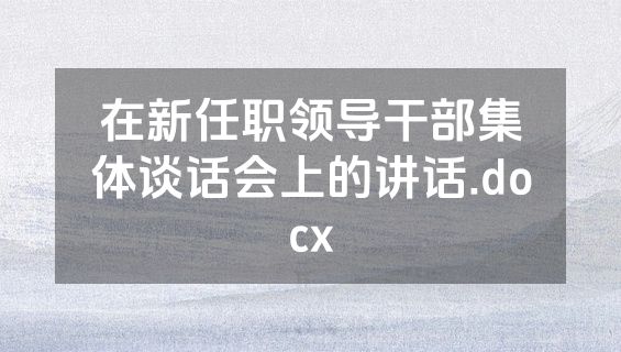 在新任职领导干部集体谈话会上的讲话.docx