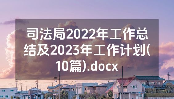司法局2022年工作总结及2023年工作计划(10篇).docx