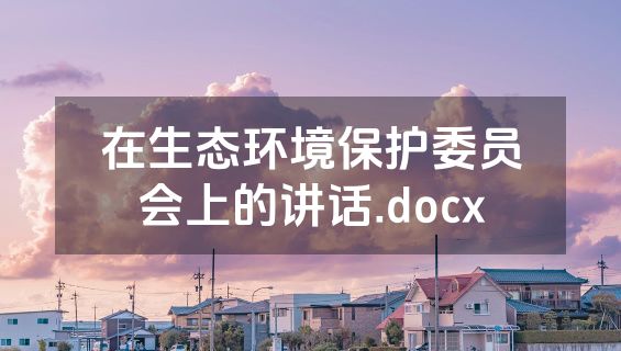在生态环境保护委员会上的讲话.docx