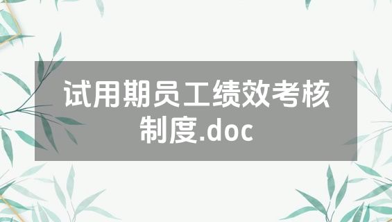 试用期员工绩效考核制度.doc