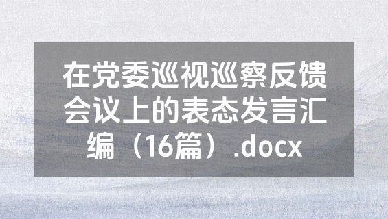 在党委巡视巡察反馈会议上的表态发言汇编（16篇）.docx
