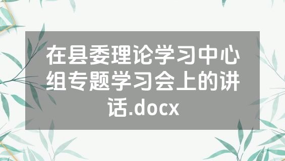 在县委理论学习中心组专题学习会上的讲话.docx