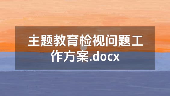 主题教育检视问题工作方案.docx