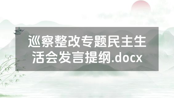 巡察整改专题民主生活会发言提纲.docx
