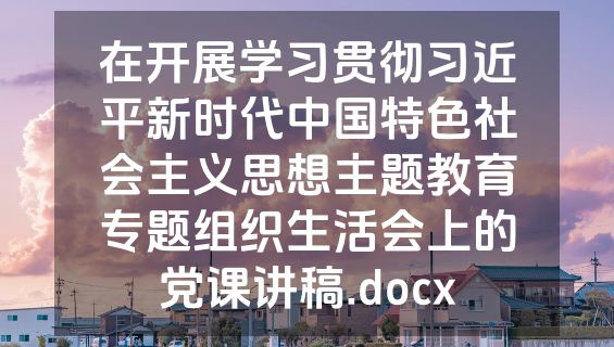 在开展学习贯彻习近平新时代中国特色社会主义思想主题教育专题组织生活会上的党课讲稿.docx