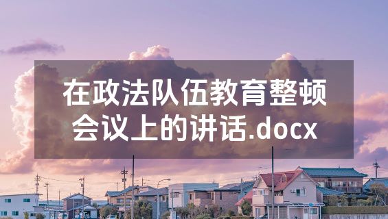 在政法队伍教育整顿会议上的讲话.docx