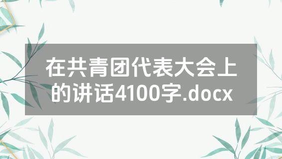 在共青团代表大会上的讲话4100字.docx
