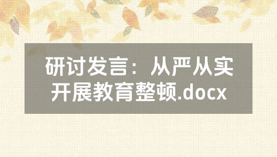 研讨发言：从严从实开展教育整顿.docx