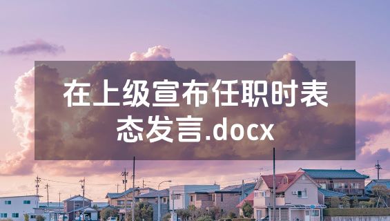 在上级宣布任职时表态发言.docx