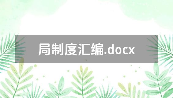 局制度汇编.docx