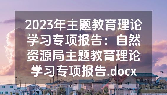 2023年主题教育理论学习专项报告：自然资源局主题教育理论学习专项报告.docx
