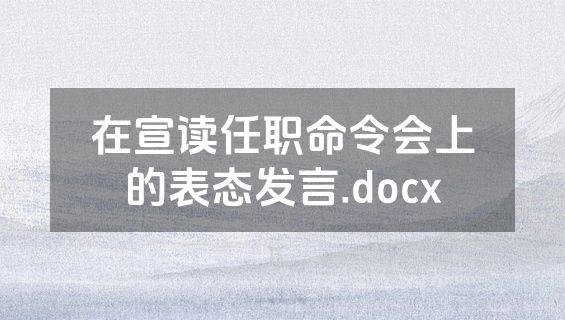 在宣读任职命令会上的表态发言.docx