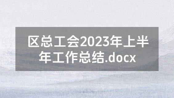 区总工会2023年上半年工作总结.docx