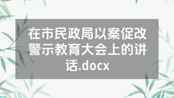 在市民政局以案促改警示教育大会上的讲话.docx