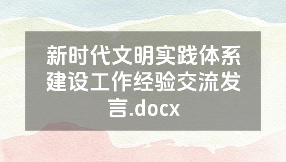 新时代文明实践体系建设工作经验交流发言.docx