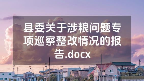 县委关于涉粮问题专项巡察整改情况的报告.docx