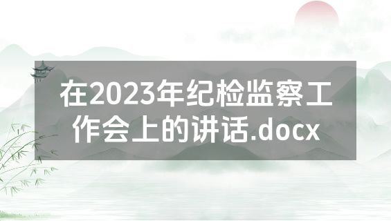 在2023年纪检监察工作会上的讲话.docx