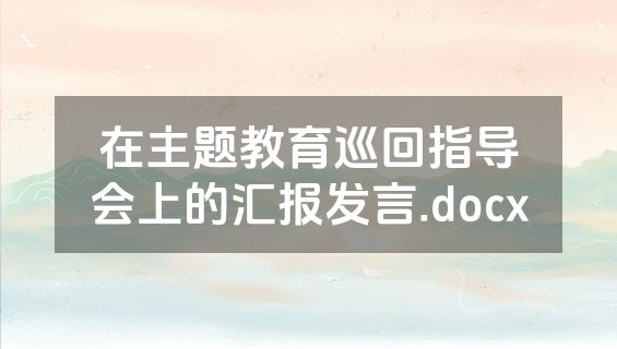 在主题教育巡回指导会上的汇报发言.docx