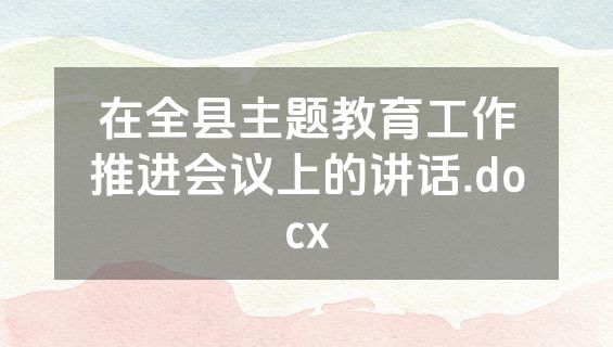 在全县主题教育工作推进会议上的讲话.docx